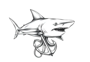 Hammerhead shark,anchor,octopus. tattoo idea