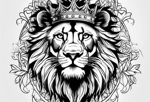 lion wearing a crown tattoo idea