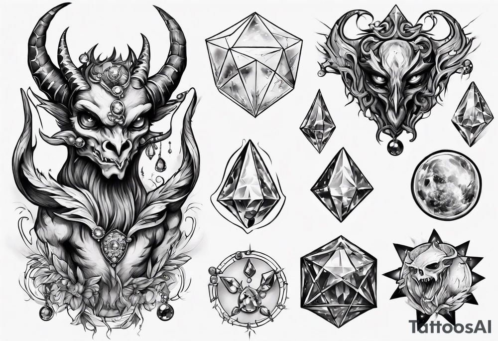 The Demon Stolas obsessed with gems, knowledge of astrology and poisonous gems. tattoo idea