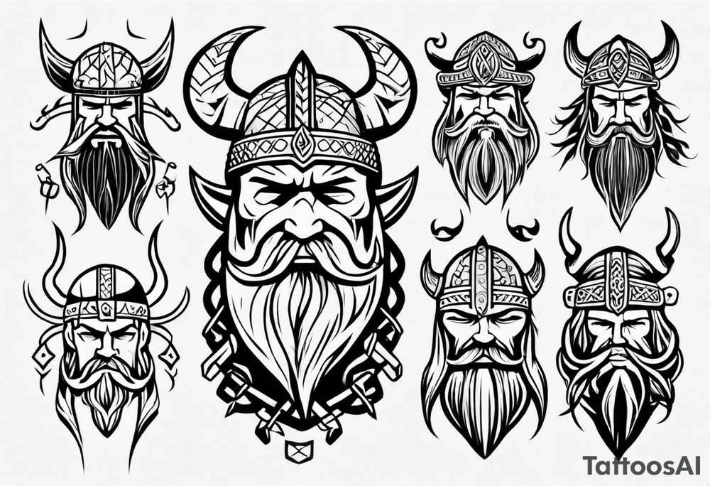 Viking face tattoo idea