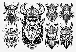 Viking face tattoo idea