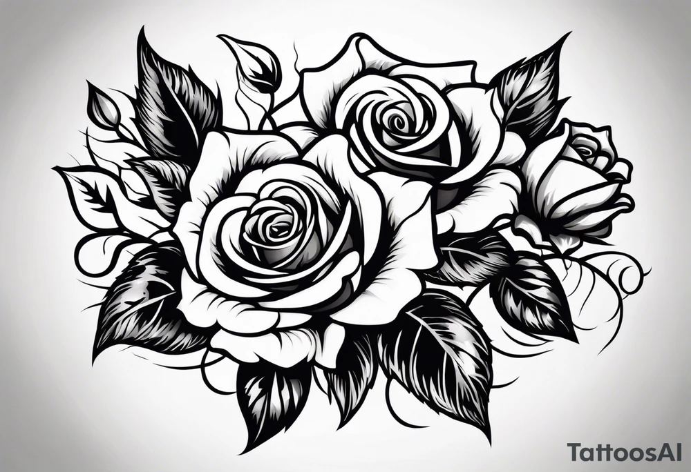 Roses with thorns wrapped around a cross tattoo idea