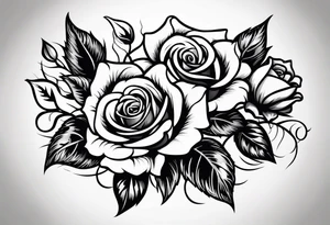 Roses with thorns wrapped around a cross tattoo idea