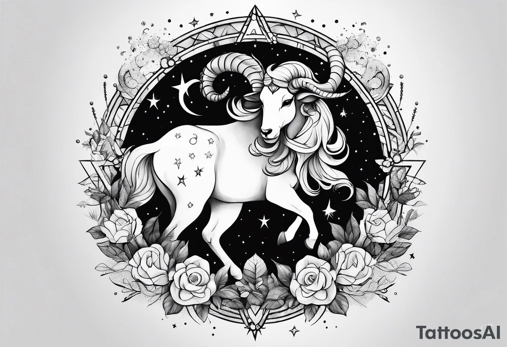 Dainty constellation aries tattoo idea