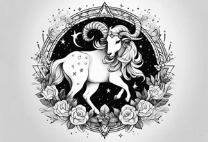 Dainty constellation aries tattoo idea
