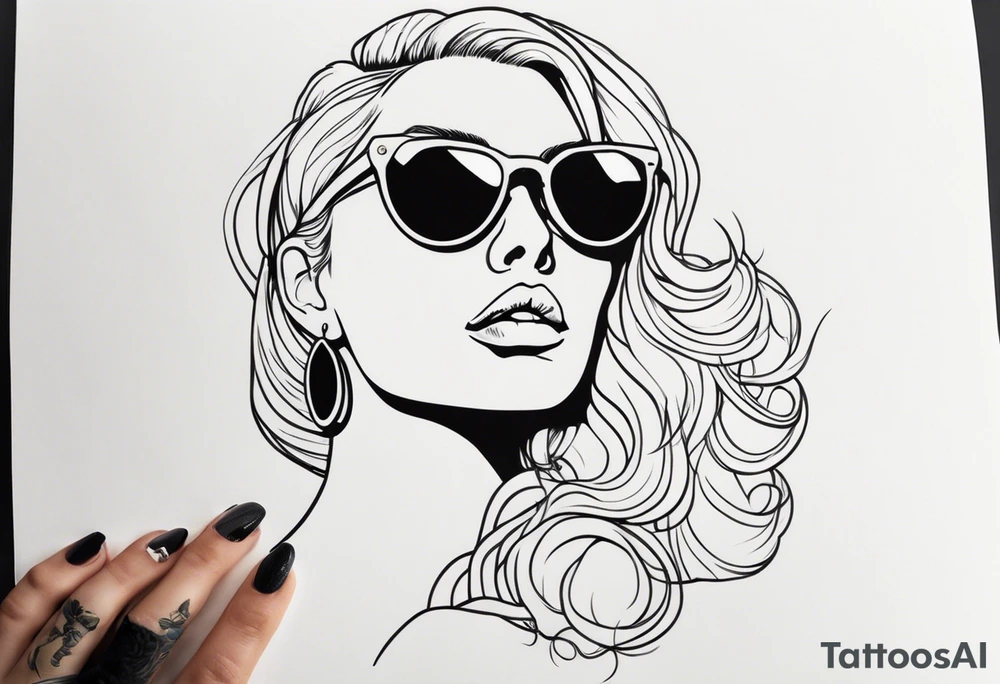 woman with big titts, capricorn with sunglasses tattoo idea