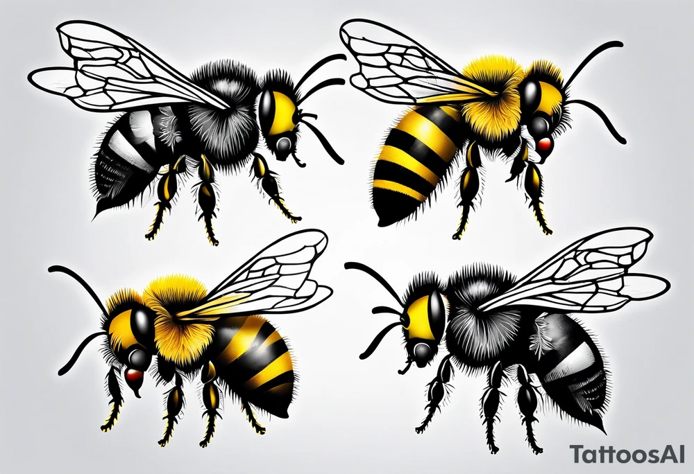 Small bee, not real tattoo idea