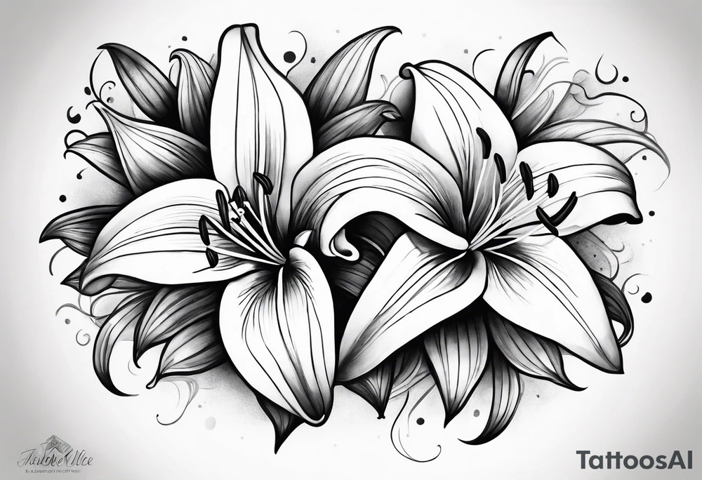 lilies growing tattoo idea