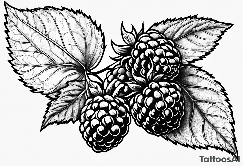 a single long raspberry branch that is growing downards tattoo idea