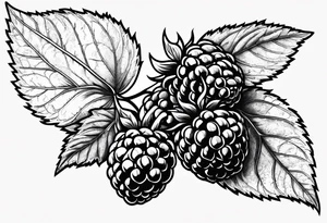 a single long raspberry branch that is growing downards tattoo idea