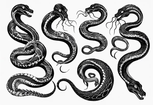 snake on lovecraft theme with tentacle tattoo idea