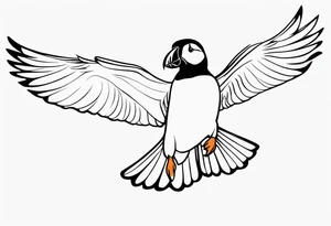 a black flying puffin 
 -  forarm Tattoo tattoo idea