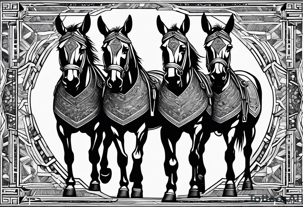 Like a team of mules, pulling hell off from its hinges tattoo idea