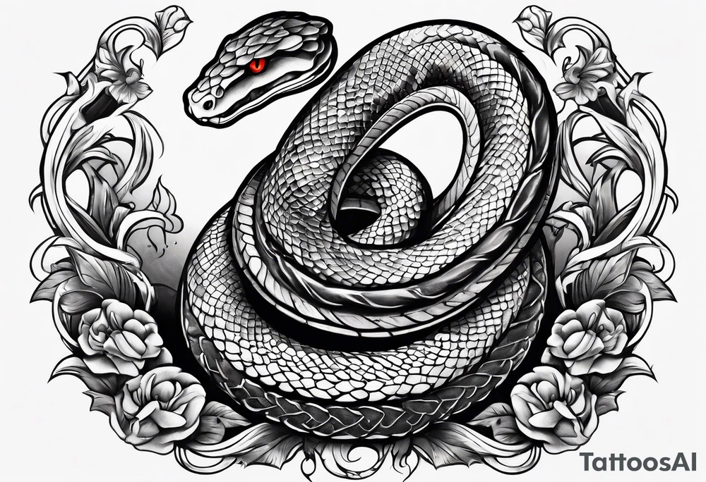 snake wrapped around a sword tattoo idea