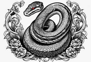 snake wrapped around a sword tattoo idea