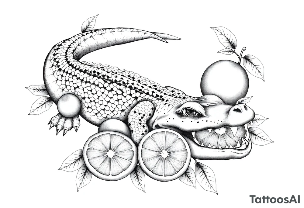 gator an oranges tattoo idea