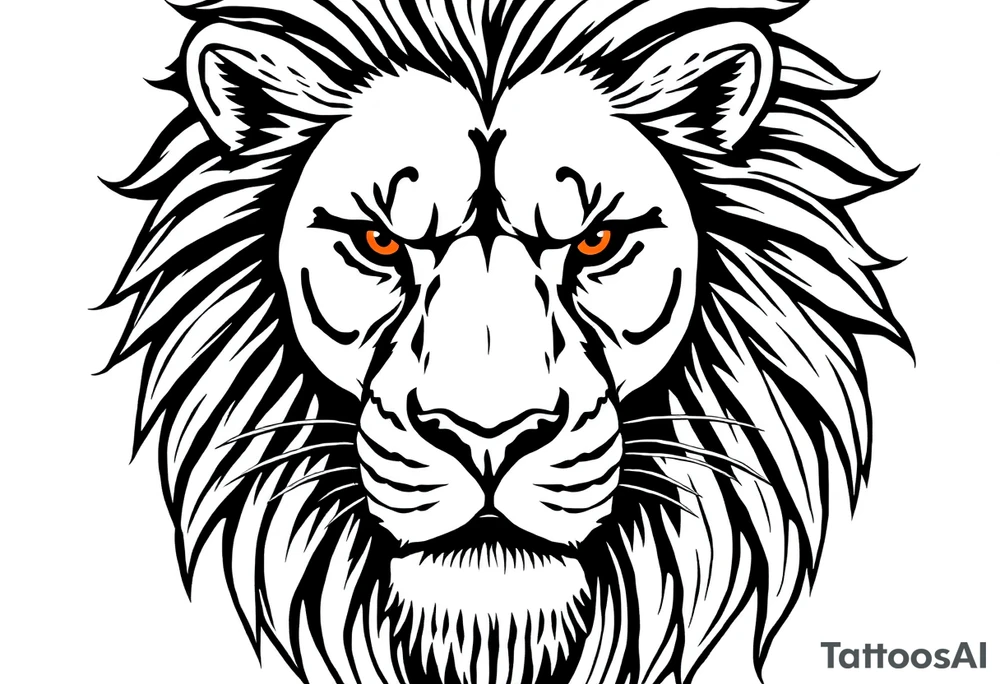 powerful majestic lion, close-up tattoo idea