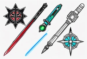 elder wand, sonic screwdriver, lightsaber, sword tattoo idea