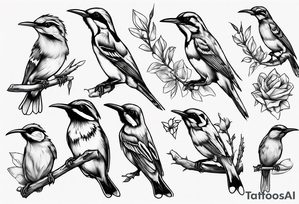 growling honey eater tattoo idea