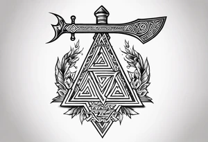 Valhalla 
valknut sword axe tattoo idea