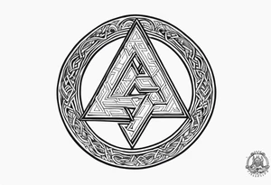 Valhalla shield sword valknut axe tattoo idea