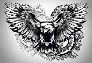 Arm sleeve eagles tattoo idea