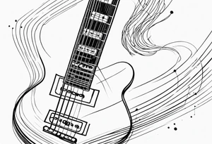 Eléctric guitar sound with lines abstrac croos tattoo idea