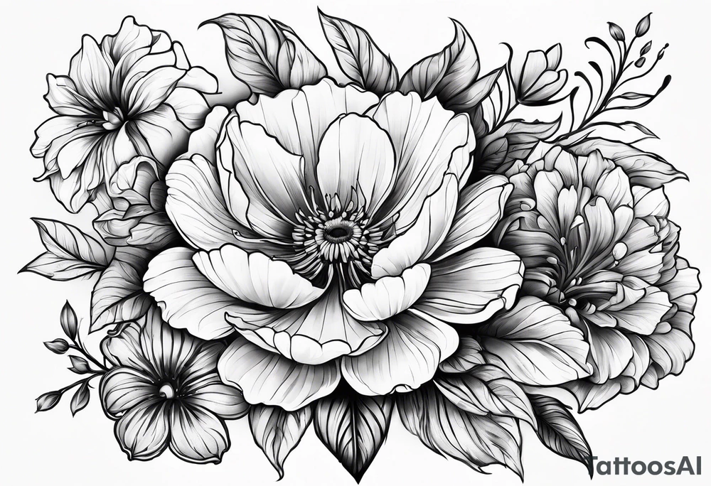 Flowers cancer tattoo idea