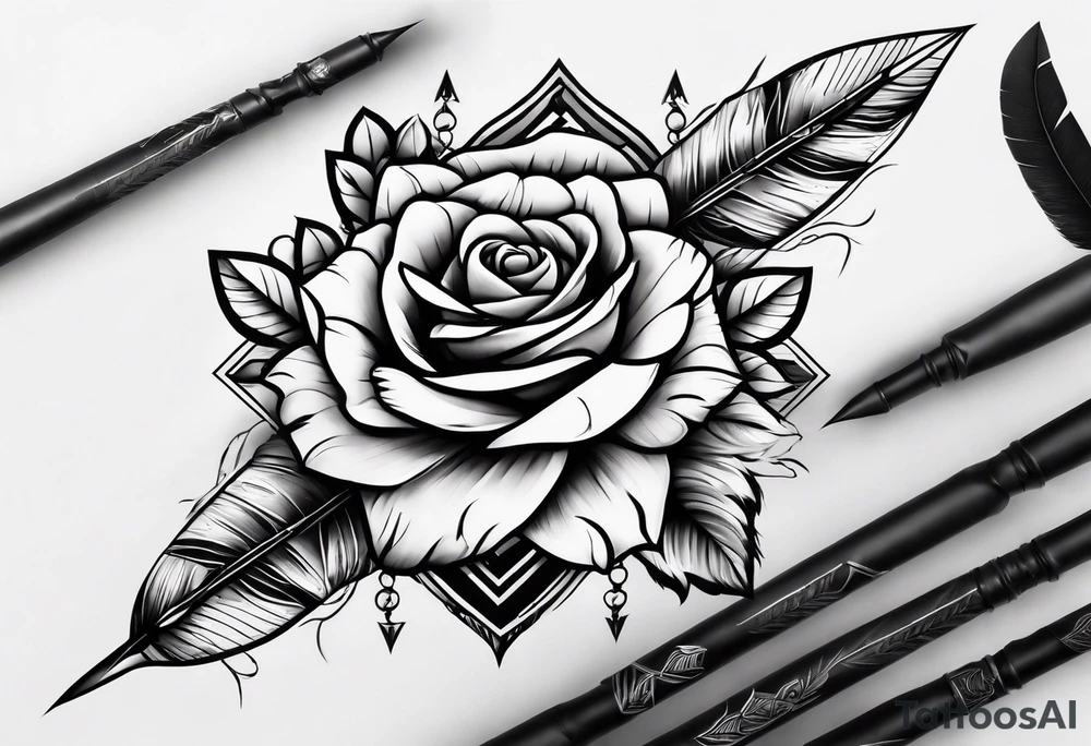 five Indian arrows going through a one rose for a forearm tattoo idea five Indian arrows going through a one rose for a forearm tattoo idea