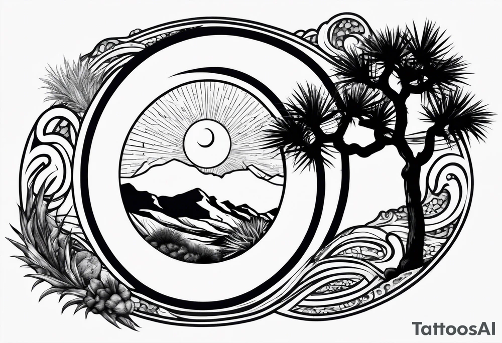 Yin and yang Joshua tree tattoo idea
