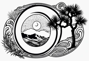 Yin and yang Joshua tree tattoo idea