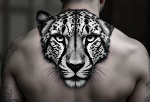 cheetah tattoo on neoclassic style tattoo idea