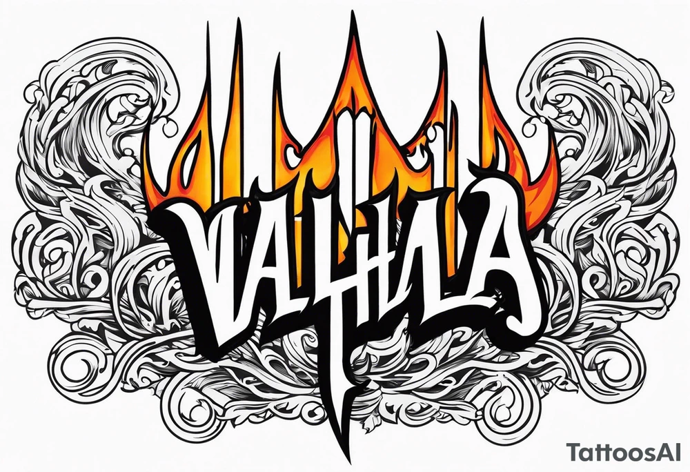 Valhalla flames tattoo idea