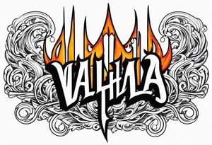 Valhalla flames tattoo idea