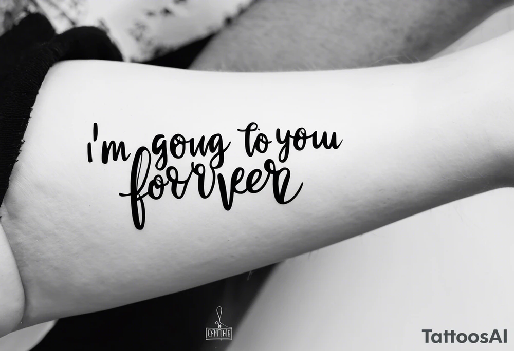 “I’m going to love you forever”, forearm tattoo idea