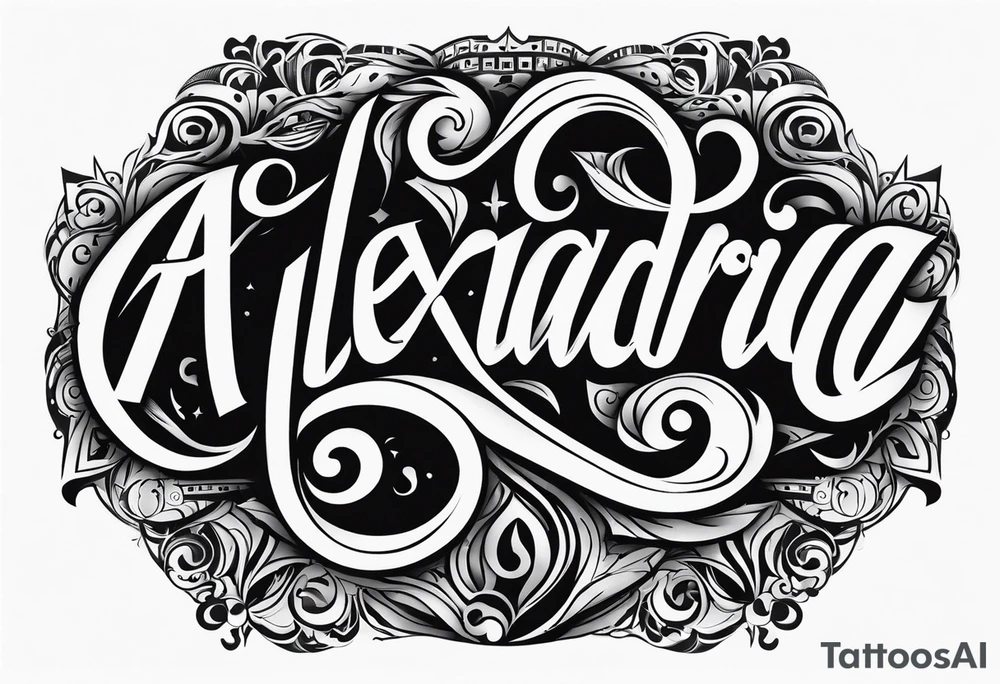 Alexandra
Negative space 
Cholo script tattoo idea