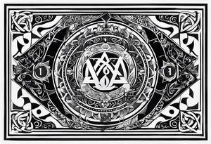 A card with 4 numbers (23, 16, 26 and 2) and with dagaz and fehu runes tattoo idea