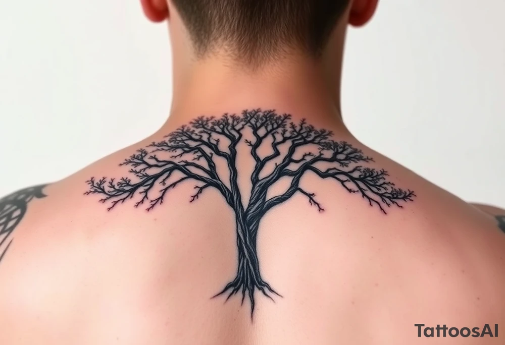 Full arm sleeve tattoo like a tree tattoo idea