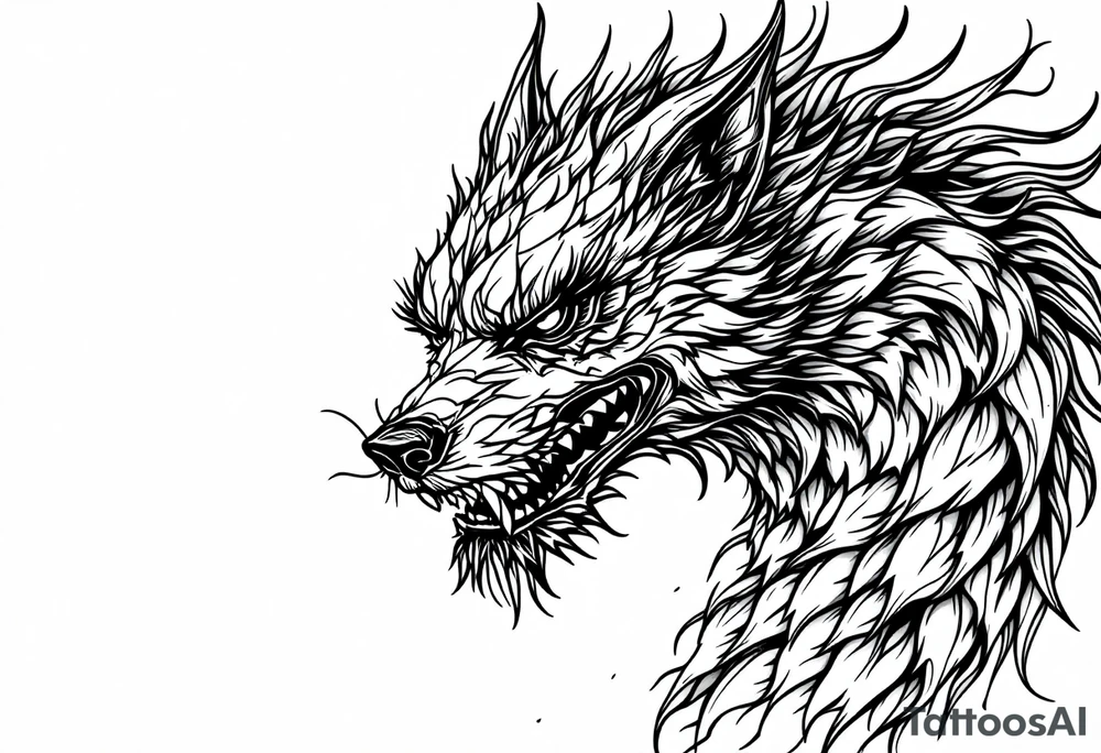 Japanese female Foo dog tattoo idea