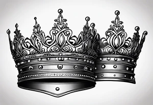 his and her crowns. Crowns only. Simplistic and detailed. fine lines tattoo idea