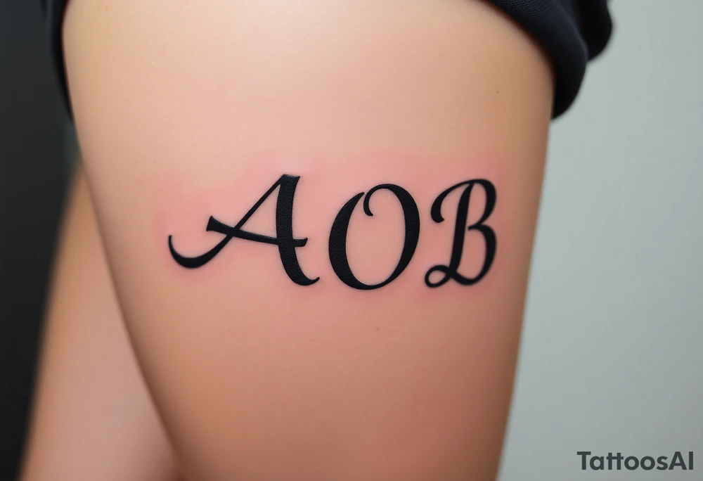 AOB lettering tattoo idea