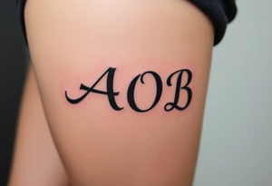 AOB lettering tattoo idea