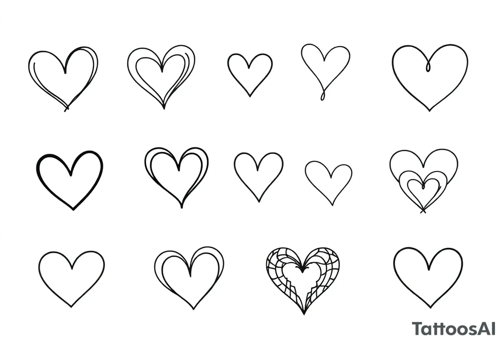 12 unique cute hearts tattoo idea
