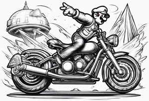 Mario riding missile tattoo idea