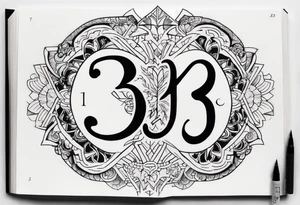 The numbers 333 with the word guidance underneath and the initials JJF; tattoo idea