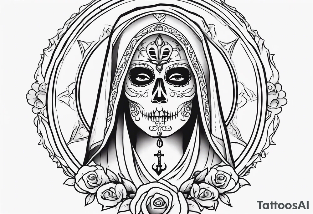 Santa muerte sigil tattoo idea