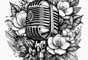 A microphone in nature tattoo idea