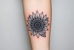Sunflower with gears tattoo idea