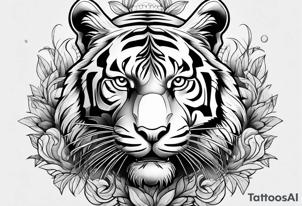 tiger climbing up tattoo idea