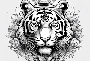 tiger climbing up tattoo idea